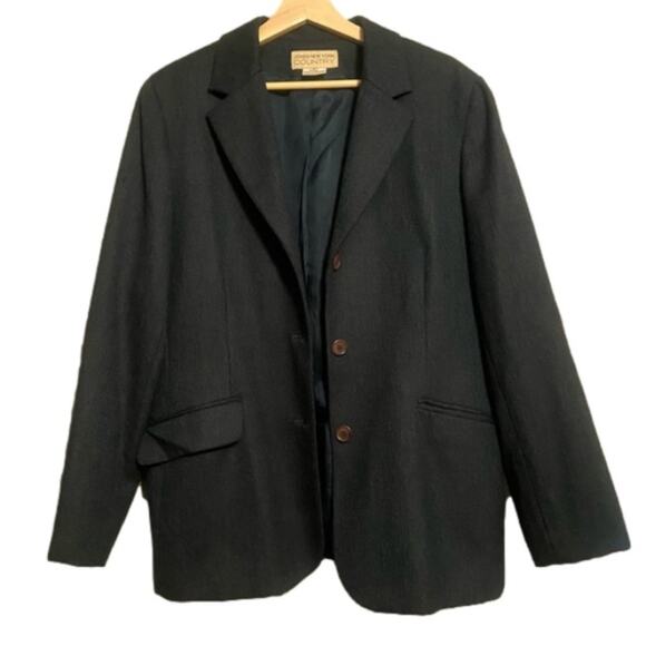 JONES NEW YORK Dark Navy Blue 100% Wool Women’s Blazer Large/18 Oversized Blazer - Picture 1 of 7